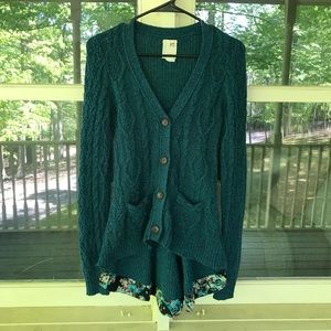 Anthropologie Far Away From Close Skirted Cardigan